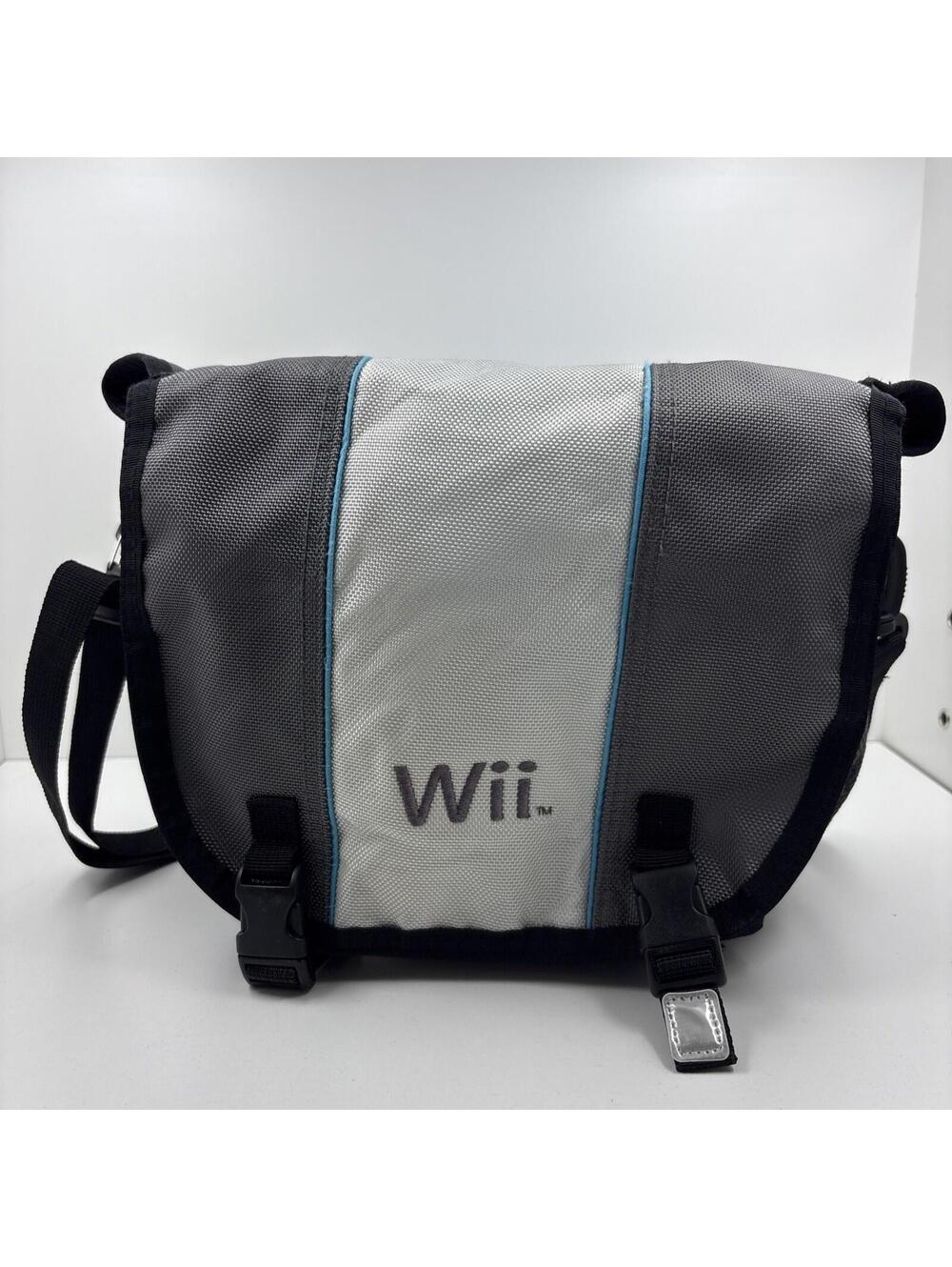 Nintendo Wii Black Nylon Messenger Shoulder Bag Console Games Travel Carry Case